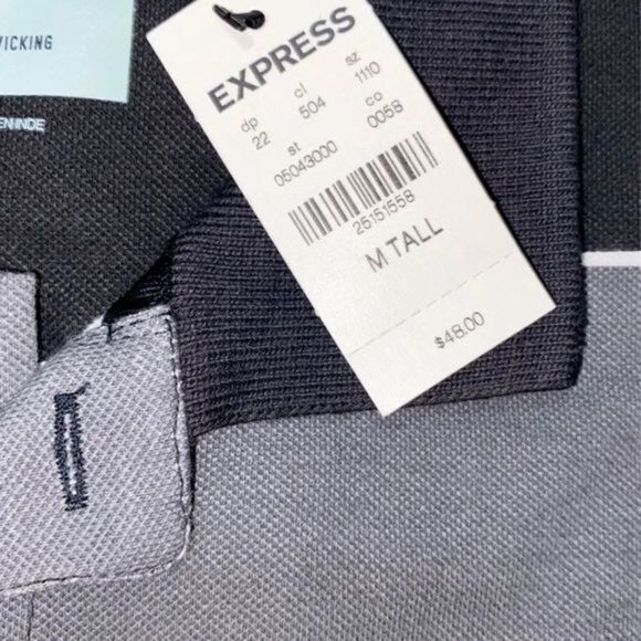 Striped Moisture-Wicking Performance Polo Tall M - Picture 3 of 3